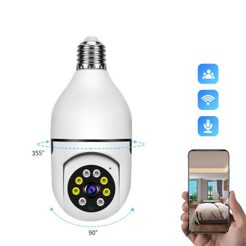 360° Panoramic PTZ Bulb CCTV Security WiFi IP Camera