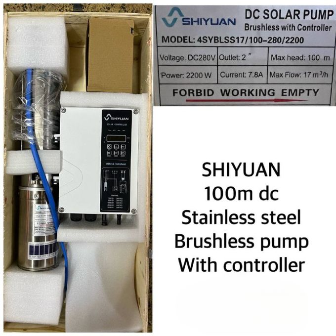 Shiyuan 100m DC Stainless Steal Brushless Pump with Controller Water