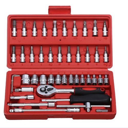 46-Piece Tool Set Car Tool Kit Ratchet Wrench Combination