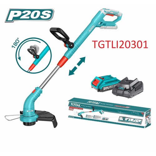 Total Grass Trimmer Cordless Lithium Ion Grass Trimmer with Battery