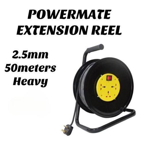 Powermate 50m 2.5mm Power Cable Extension Reel Fused 100% Copper