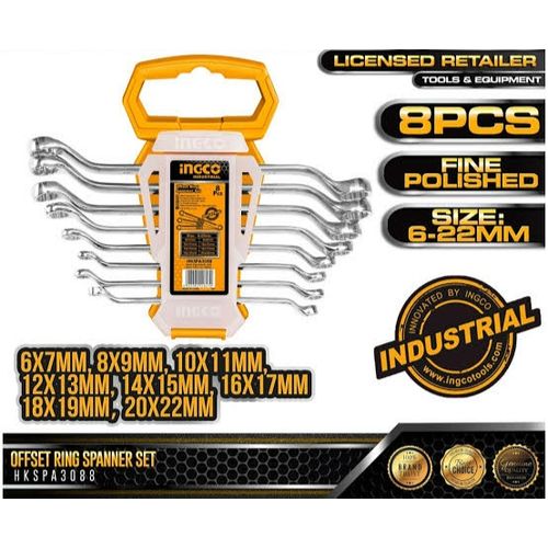 Ingco Spanner Set Offset Ring 8-Piece 6 – 22mm Ingco