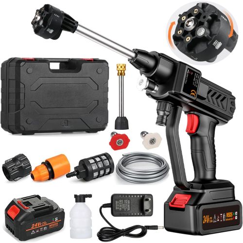 Cordless Portable 300W Pressure Washer, 6 in 1 Nozzle