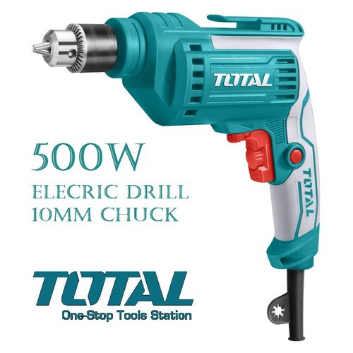 Total 500W Brush Electric Corded Drill, 10mm Chuck