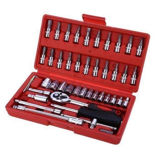 46-Piece Tool Sets Car Repair Tool Kit Wrench Set Head Ratchet Pawl