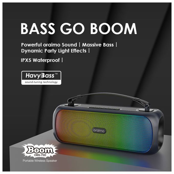 Oraimo Boom Portable Wiress Speaker – Black - Image 2