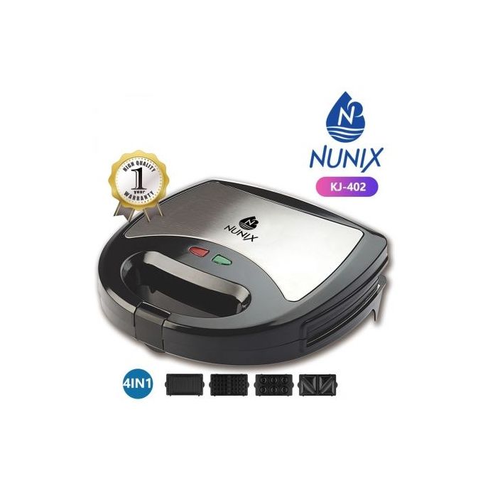 Nunix 4in1 Non Stick Sandwich Maker – Bread Toaster Waffle Doughnut - Image 2