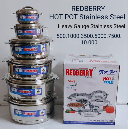 Redberry 6-Piece Stainless Steel Heavy Gauge Insulated Hot Pot